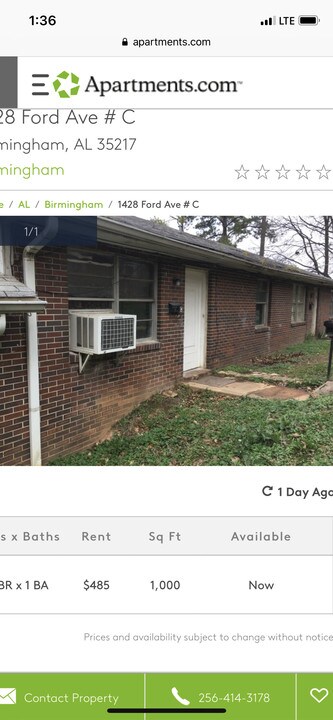 1428 Ford Ave, Unit Apt. B in Birmingham, AL - Building Photo