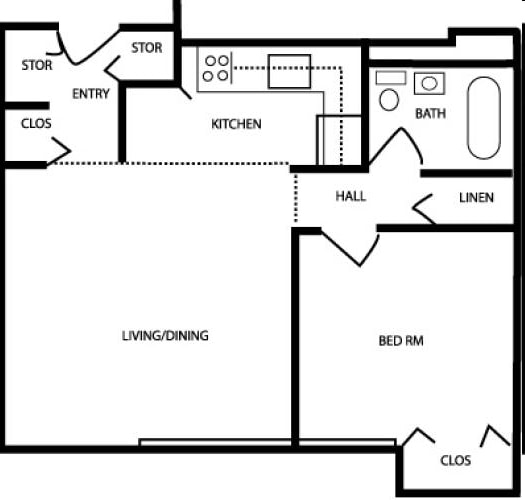 Jenor Towers in Platteville, WI - Foto de edificio - Floor Plan