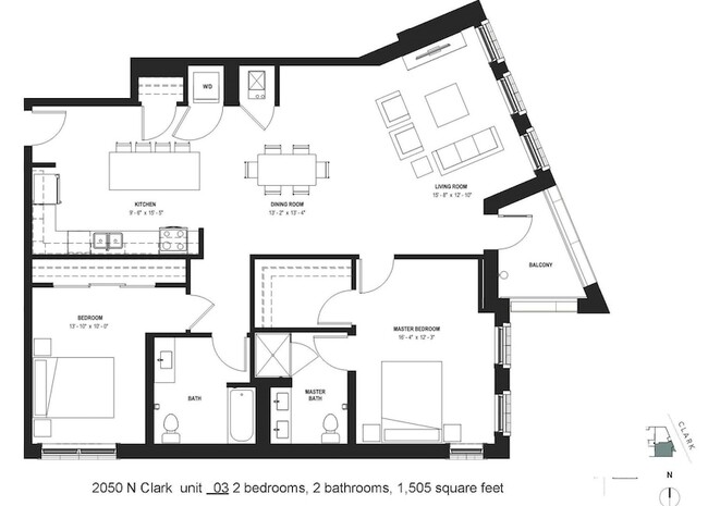 2050 N Clark St, Unit 303 in Chicago, IL - Building Photo - Building Photo