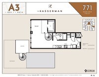 A3 Mezzanine - 1 Bedrooms 1 Bath from $2167 - Estudio a 2 Dormitorio desde $1645 a $3635 - The Kasserman Apartamentos in Denver, Colorado