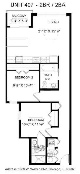 1609 W Warren Blvd, Unit 407 in Chicago, IL - Building Photo - Building Photo