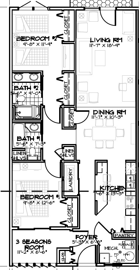 St. Albans Greens Townhouses and Apartments in Sycamore, IL - Foto de edificio - Floor Plan