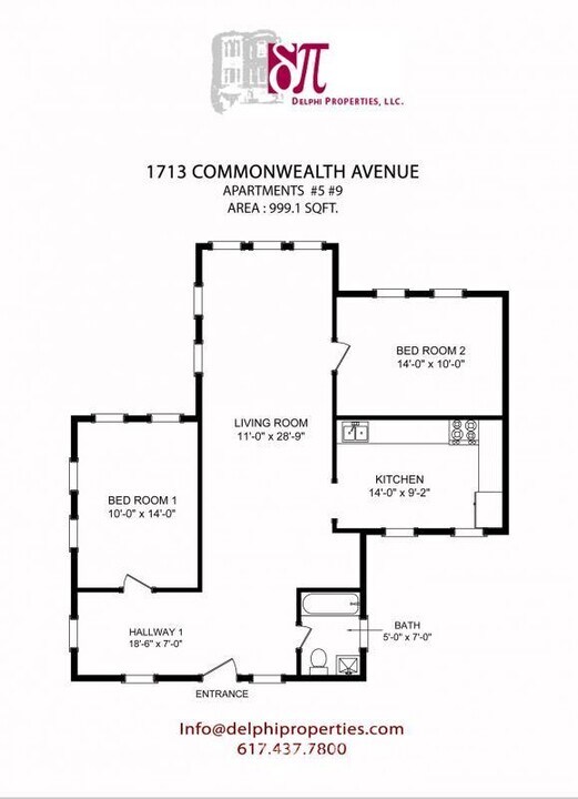 1713 Commonwealth Ave in Boston, MA - Building Photo