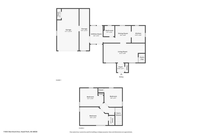 1100 E Bernhard Ave in Hazel Park, MI - Building Photo - Building Photo