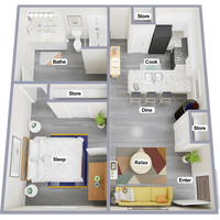 Parkview Apartments in Dalton, GA - Foto de edificio - Floor Plan