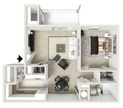 The Oaks in Gulfport, MS - Foto de edificio - Floor Plan