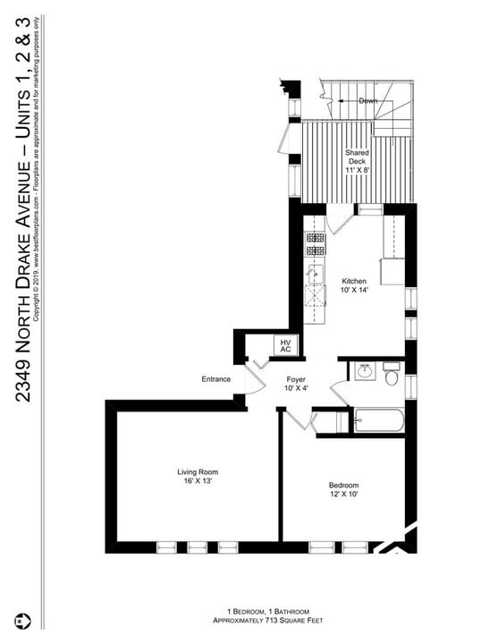 2349 N Drake Ave, Unit 3 in Chicago, IL - Foto de edificio