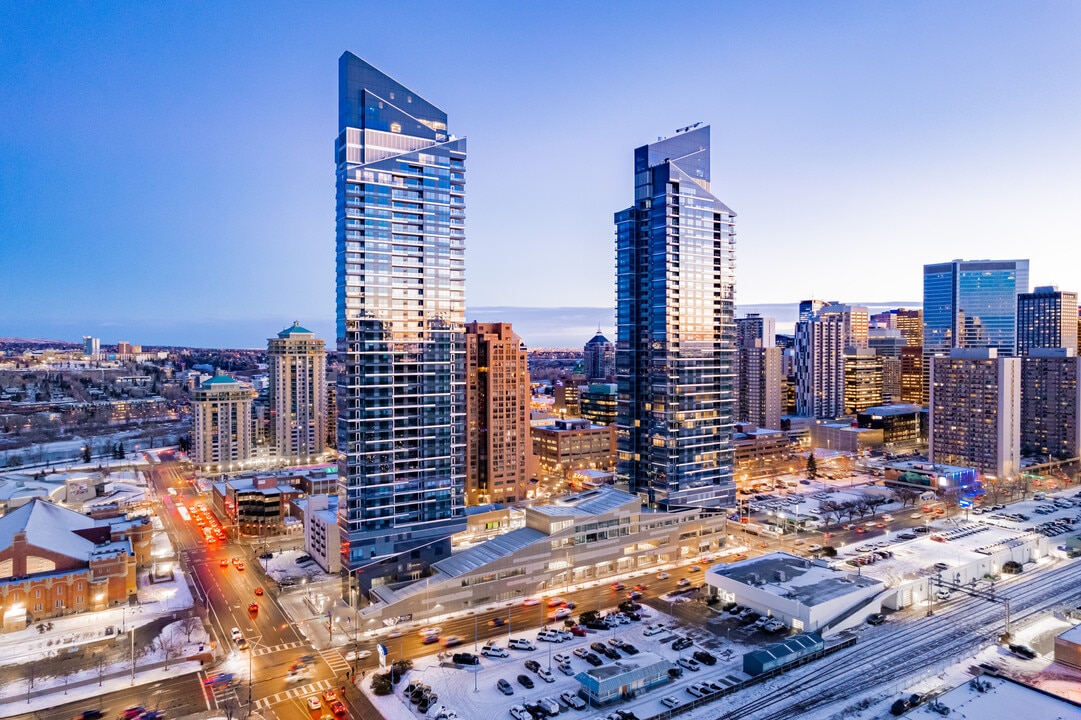 West Village Towers in Calgary, AB - Building Photo