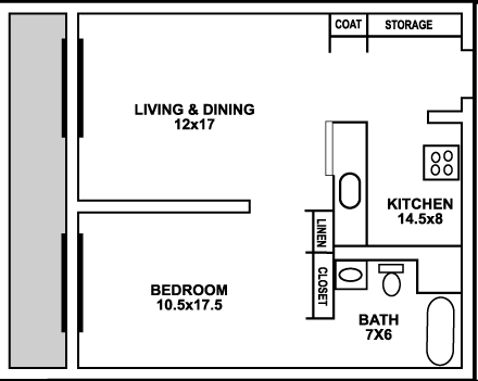 Dunn Tower II in Rochester, NY - Foto de edificio - Floor Plan