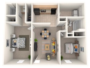 Princeton Court in Evansville, IN - Foto de edificio - Floor Plan