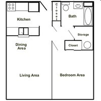 Floor Plan - 1 bedroom Contact for Rates - Washington Street Apartments in Conneautville, Pennsylvania