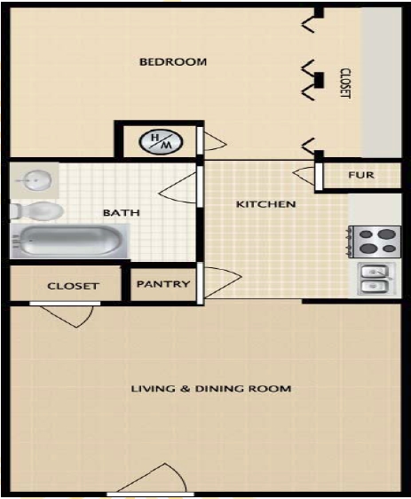 Copper Terrace Apartments in Albuquerque, NM - Foto de edificio - Floor Plan