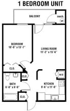 Riverside Senior Apartments (Ages 50+) in Utica, MI - Foto de edificio - Floor Plan