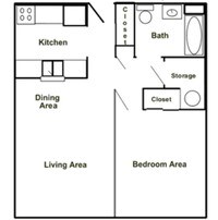 Floor Plan - 1 bedroom Contact for Rates - Washington Street Apartments in Conneautville, Pennsylvania