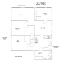166 N Lancaster St, Unit 2 in Athens, OH - Foto de edificio - Building Photo