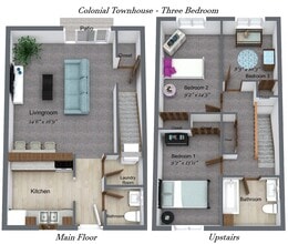 Colonial Townhouses in Dekalb, IL - Building Photo - Floor Plan