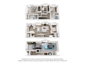 Ballantyne Townhomes at Elm in Charlotte, NC - Foto de edificio - Floor Plan