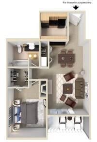 Crest 740 sq. ft. - Summitt Ridge Apartamentos in Denver, Colorado