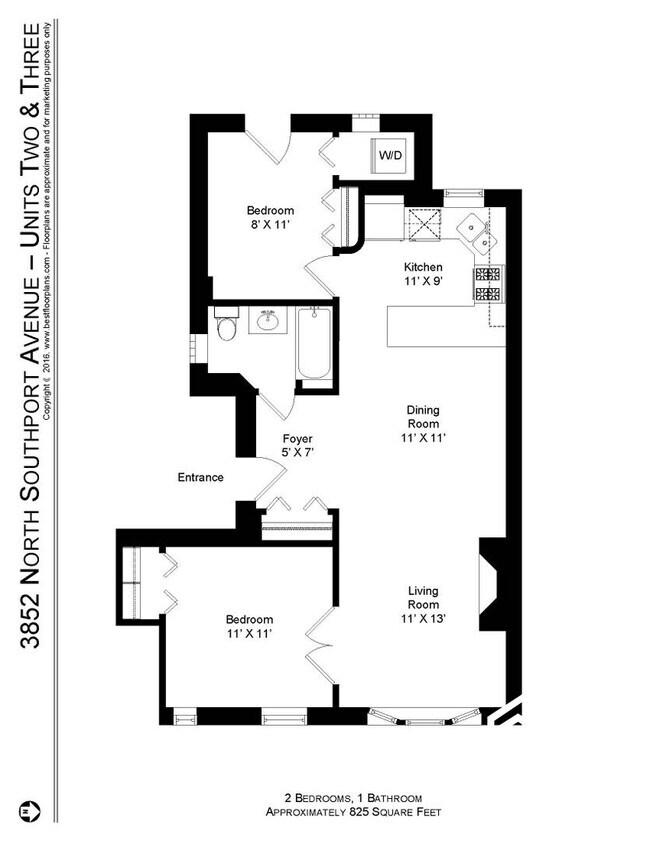 3852 N Southport Ave, Unit 2 in Chicago, IL - Foto de edificio - Building Photo