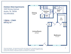 Cloisters West in Austin, TX - Building Photo - Floor Plan