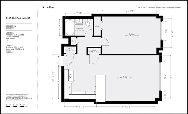 7100 JFK Blvd E, Unit 1B in Guttenberg, NJ - Foto de edificio - Building Photo