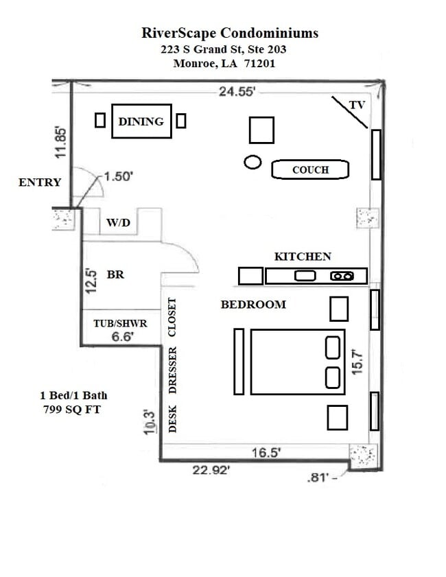 223 S Grand, Unit 203 in Monroe, LA - Building Photo - Building Photo