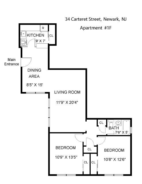 Lobsang Apartments in Newark, NJ - Building Photo - Floor Plan