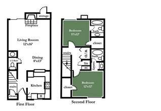 Highlands Townhomes in Huntsville, TX - Foto de edificio - Floor Plan