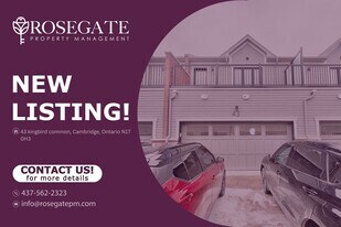Spacious 3-Bedroom Freehold Townhouse with Garage, Balcony & Parking in Cambridge in Cambridge, ON - Building Photo