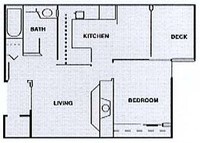 Floor Plan - 1 Dormitorio desde $1040 a $1325 - Albion Court Apartamentos in Denver, Colorado