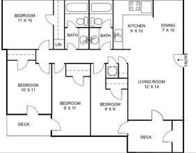 Windsong Apartments in West Lafayette, IN - Foto de edificio - Floor Plan