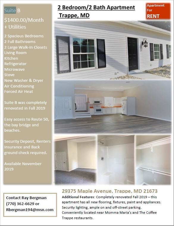 29375 Maple Ave Rentals in Trappe, MD