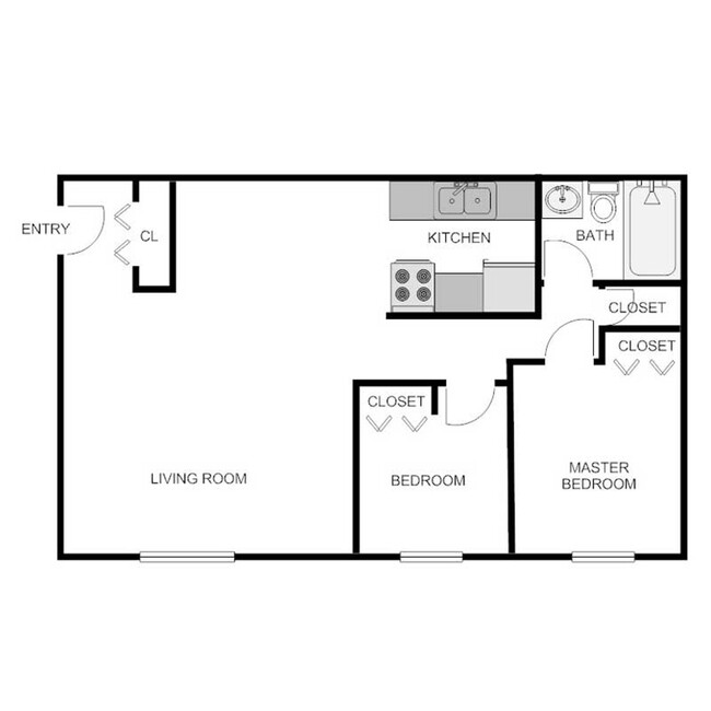 Biscayne Apartments in Racine, WI - Foto de edificio - Floor Plan
