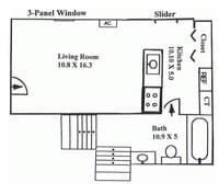 Balcony - Studio 1 Bath from $620 - Estudio desde $600 a $620 - James Court Apartamentos in Syracuse, New York