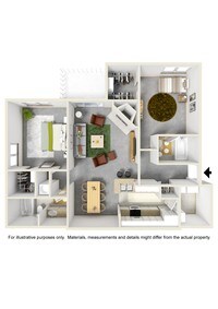Greenhouse floorplan - Spring House On the Park Apartments in Lexington, Kentucky