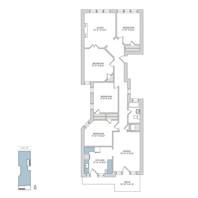 1323 E. 57th St in Chicago, IL - Foto de edificio - Floor Plan