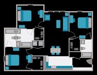 Floor Plan - 2 to 3 bedrooms from $550 to $595 - The Arch Troy Apartments in Troy, Alabama