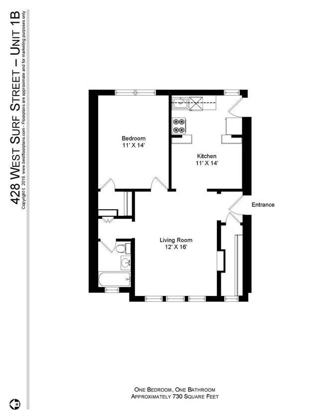 435 W Surf St, Unit 1B in Chicago, IL - Building Photo - Building Photo