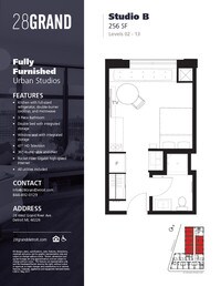 B Income Restricted - Studio 1 Bath from $635 to $721 - Studio from $635 to $721 - 28Grand Apartments in Detroit, Michigan