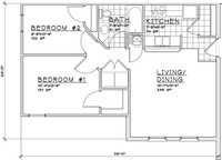 Floor Plan - 3 bedrooms from $554 to $644 - Glennview Apartments in Washington Court Hou, Ohio