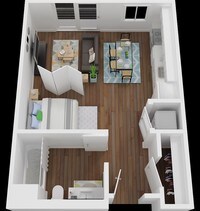 Studio 432 SF - Ice House Apartments in Sacramento, California