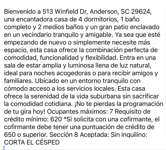 513 Winfield Dr in Anderson, SC - Foto de edificio - Building Photo