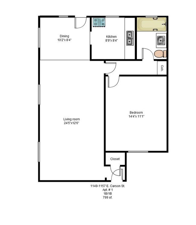 Carson Court Apartments in Long Beach, CA - Building Photo - Floor Plan