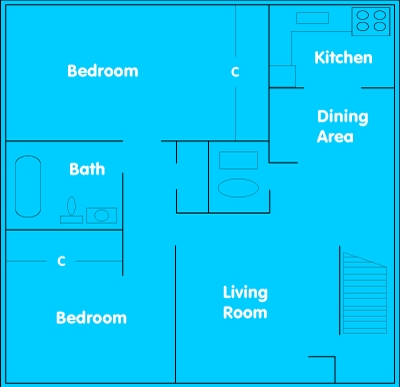 Kings Row Apartments in Virginia Beach, VA - Foto de edificio - Floor Plan