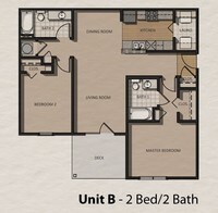 Unit B - 2 Bedrooms 2 Bath from $770 - 1 to 3 bedrooms from $770 to $855 - Sizemore Creek Commons Apartments in Atmore, Alabama