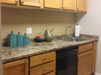 Newly remodeled, chef-style kitchens with oak cabinetry. - Chardonnay Ridge Apartamentos in Modesto, California