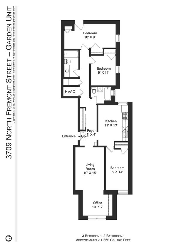 3709 N. Fremont in Chicago, IL - Foto de edificio - Floor Plan