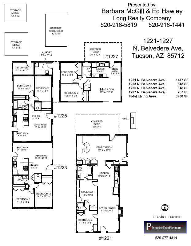 1221-1227 N Belvedere in Tucson, AZ - Building Photo - Floor Plan