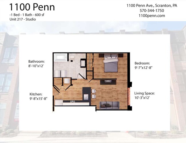 1100 Penn Avenue in Scranton, PA - Foto de edificio - Floor Plan