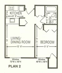 Southside Manor Apartments in Peoria, IL - Foto de edificio - Floor Plan